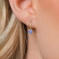 thumbnail image 3 of Gem Stone King 14K Yellow Gold Blue Tanzanite Earrings for Women | 0.92 Cttw | Gemstone December Birthstone | Round 5MM, 3 of 6