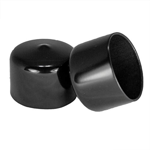 (Pack of 10) 1-5/8" to 1-11/16" Round Black Vinyl Flexible End Cap Bolt Screw Rubber Thread Protector Safety Cover
