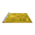 thumbnail image 2 of Ahgly Company Machine Washable Indoor Square Patchwork Yellow Transitional Area Rugs, 7' Square, 2 of 4