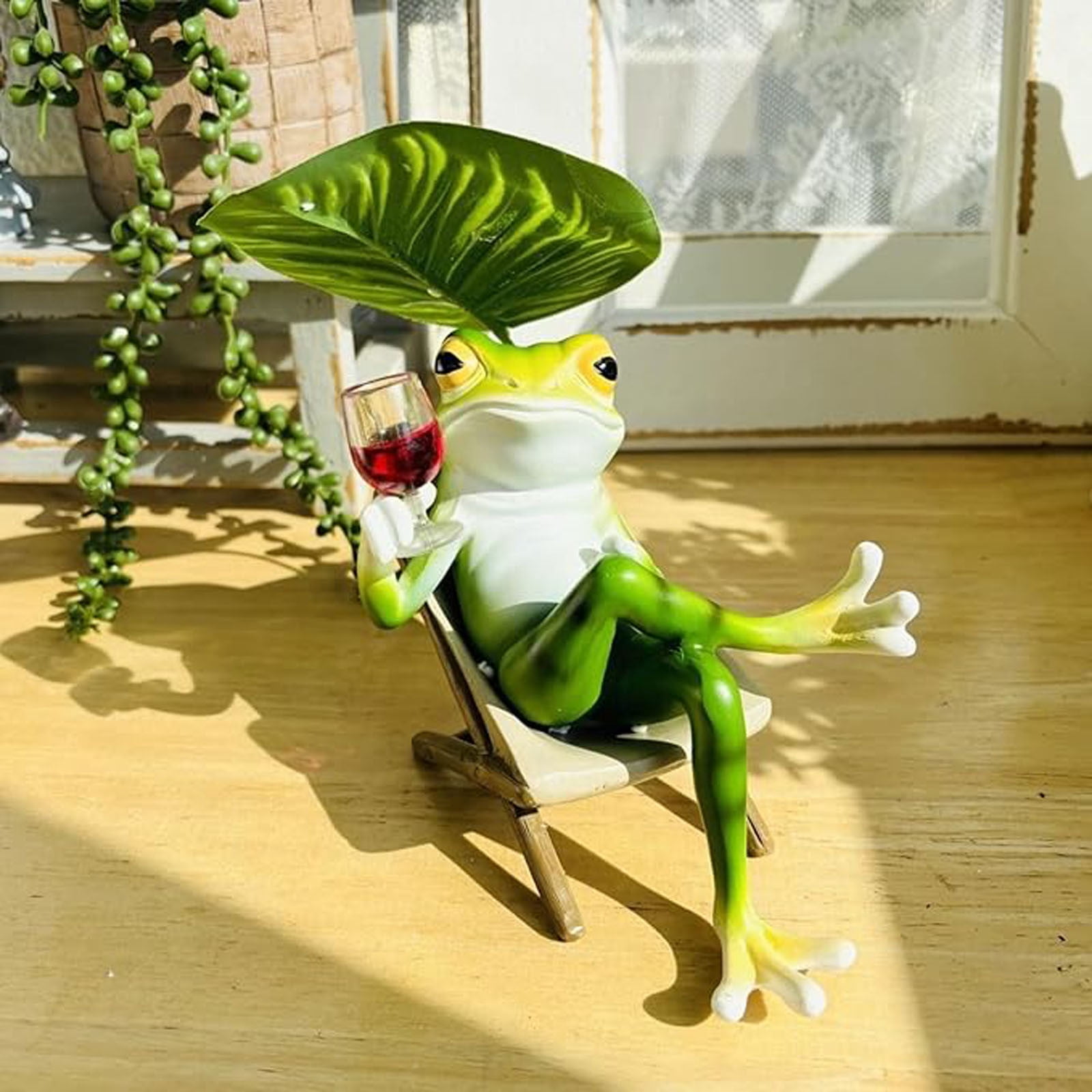 Mini Frog Garden Decor for Outside Miniature Frog Figurines Plant Decorations for Pots, Creative Hanging Planter Decors Tabletop Ornaments for Pots Lawn Outdoor Decor