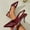 🔥 Wine, variant on Msgweeeg Black Heels Black Heels for Women Women's Fashionable Casual Comfortable Style Shoes Solid Color Pointed Toe Closed Toe Side Elastic Open Back Heel