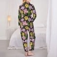 thumbnail image 6 of Wukai Colorful Roses Print Women's Pajama Set - Soft Long Sleeve Sleepwear for Comfort and Style-XX-Large, 6 of 9
