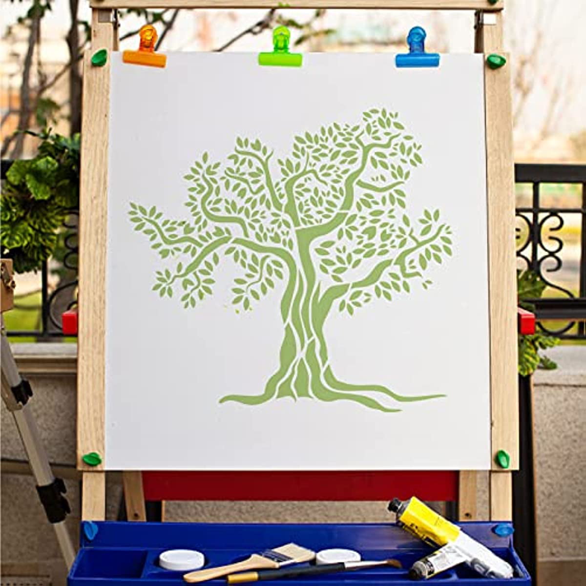 GORGECRAFT Large Tree of Life Stencil Heart Template 12x12 Inch Reusable  Decoration Sign Square Tree Stencils for Painting on Wood Wall Scrapbook  Card Floor and Tile Drawing 