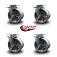 thumbnail image 2 of 6 Inch Dual V Groove Semi Steel Wheels Swivel Caster Set with Roller Bearing SCC, 2 of 2