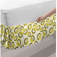 thumbnail image 2 of Lemons Bed Skirt, Modern Repetitive of Doodle Style Citrus Slices in Circles, Elastic Bedskirt Dust Ruffle Wrap Around for Bedding Decor, 4 Sizes, Mustard Charcoal Grey, by Ambesonne, 2 of 2