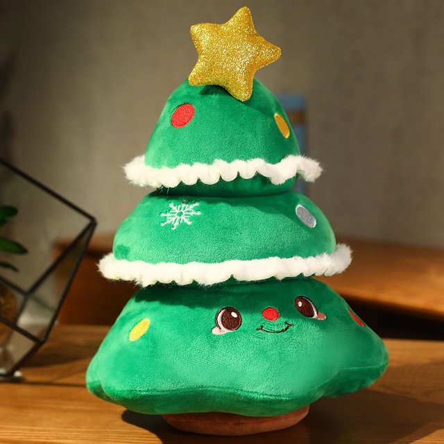 Muñeco de peluche navideño, muñeco decorativo, árbol de Navidad, 30cm brillar Electrónica