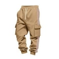 thumbnail image 6 of USNSM Men's Sweat Pants Loose Fit Joggers Casual Striped Pant Elastic Waist Sweatpants Drawstring Pockets Elastic Trousers Yellow S, 6 of 9