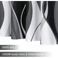 thumbnail image 6 of Black and Grey Shower Curtain, Gray and White Abstract Modern Bathroom Decor, Waffle Weave Textured Fabric Shower Curtain Set with Hooks, 72x72, 6 of 6