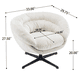 thumbnail image 5 of Silla de oficina de chenilla moderna, silla de acento giratoria de 360 ° con cojín extraíble, silla de oficina redonda, base de metal negro, 5 of 5