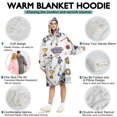 thumbnail image 5 of White Baseball Fun Club Pattern Wearable Oversized Blanket,Wearable Blanket Hoodie for Adults,Cozy Hooded Blankets with Super Pockets,Super Warm Fuzzy Pullover for Women & Men, 5 of 6