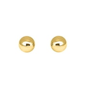 Mauli Jewels 14K Solid Yellow Gold ( 3MM - 6MM ) Ball Earring/ Stud Earrings For Women's With Secure Push Back