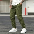 thumbnail image 2 of MIXUE Cargo Pants for Men Solid Color Spring Summer Fashion Casual Bundle Foot Pocket Casual Panty Trousers Daily-Wear,Green,M, 2 of 7