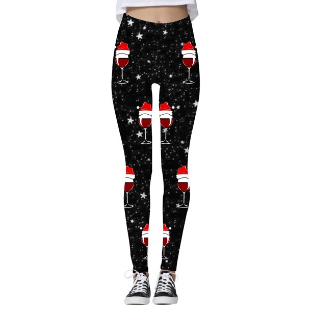Gibobby Leggings deportivos mujer Polainas copa de del de nieve de la Navidad de las para la elegancia deportiva(Negro,CH)