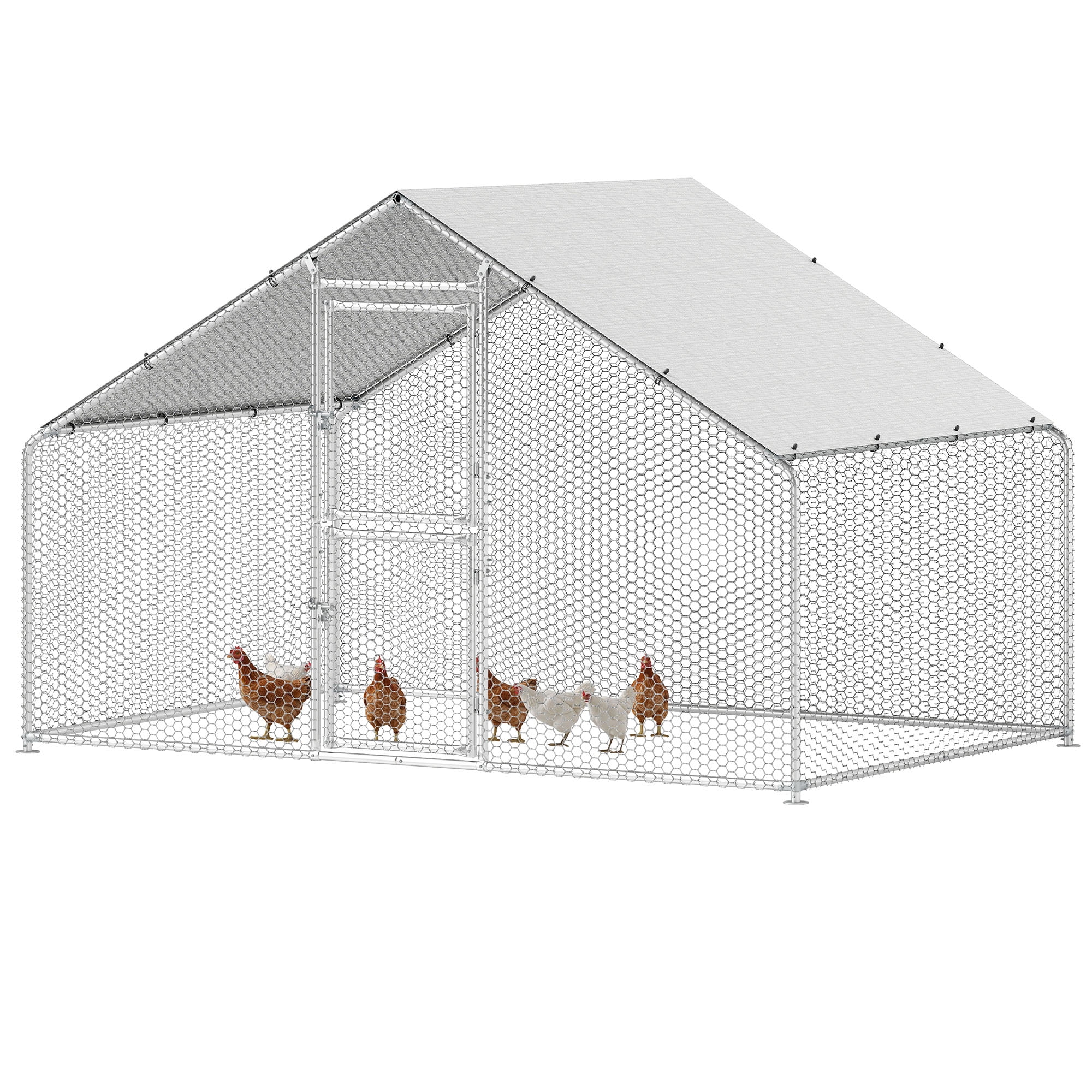 Uforic 6.6 x 9.8 x 6.4 ft Large Chicken Coop, Walking Poultry Cage Hen Run House Rabbits Habitat Cage,Chicken Run for Backyard Farm