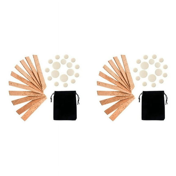 54 Pcs Clarinet Instrument Accessory Replacement Kit, Include 20 Neck Connection Cork and 17 Woodwind Instrument Pads