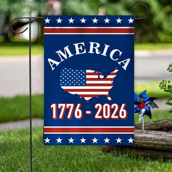 250 Year American Anniversary Flag, 3 Ply Durable Double Sided 250th USA Garden Flag- Fade Resistant Outdoor Decor for Garden & Porch, 12 x18 In Outdoor Banner Decorations