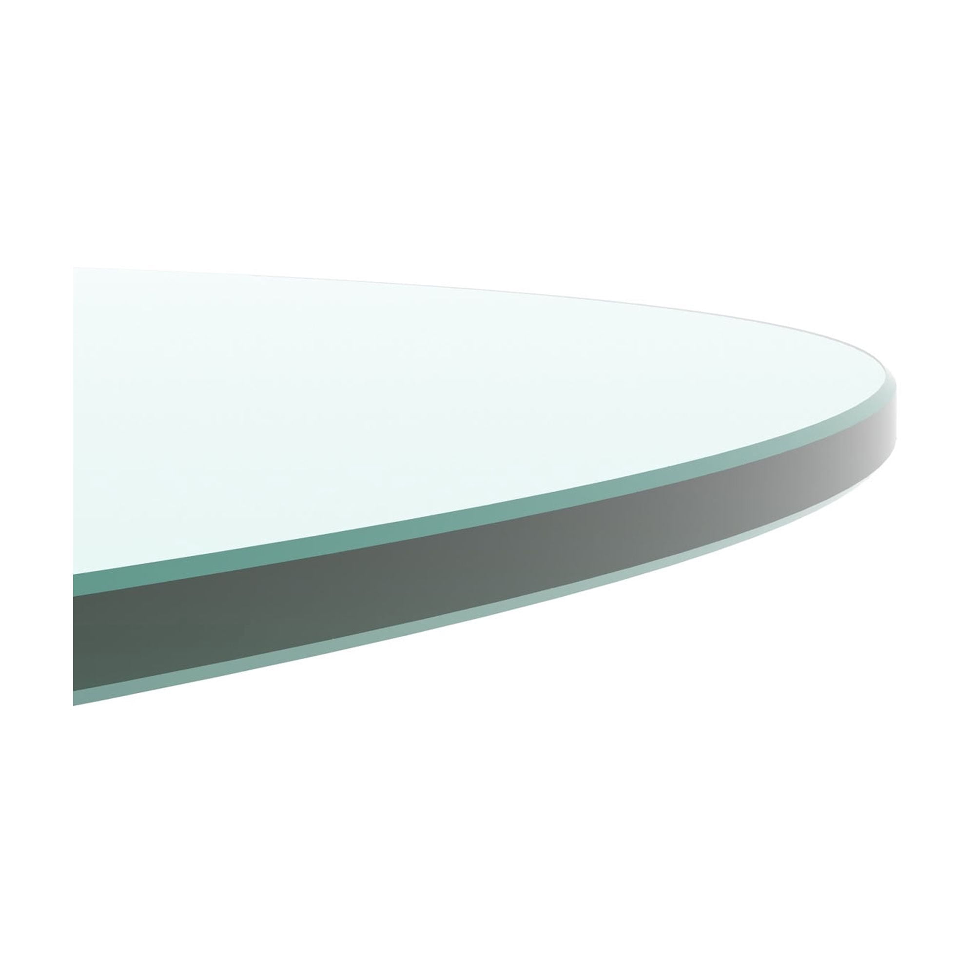 MAYEERTY 20.1 Inch Round Clear Tempered Glass Table Top, 0.24" Flat Polished Edge Replacement Glass Surface for Side Coffee Patio Small Dining Table