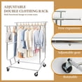 thumbnail image 6 of Baokaler Clothes Rack 480lbs Commercial Grade Heavy Duty Clothing Garment Rack Adjustable Collapsible Clothing Racks on Wheels with Double Hanging Rod Chrome Finish, 6 of 7