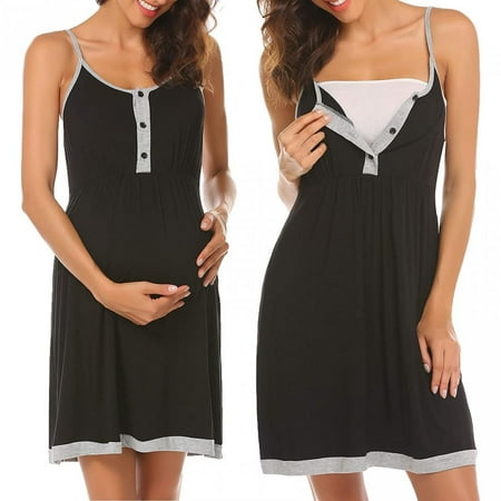 

Kiplyki Wholesale Woman Solid Sling Sleeveless Pregnant Feeding Dress Maternity Nursing Dress
