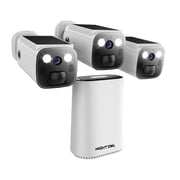 Night Owl Wi-Fi Hub with 64GB microSD Card and 3 Solar Powered Wireless 2K Deterrence Cameras