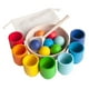 thumbnail image 4 of Bolas de arcoíris en vasos Montessori para clasificar y contar colores, juguetes educativos para la primera infancia. 7 colores, 4 of 9