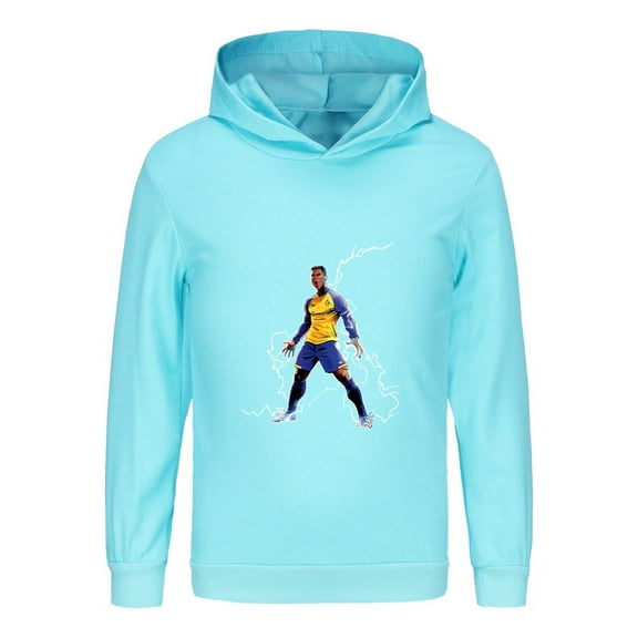 Youth Ronaldo CR7 Hoodie – Football Icon Graphic Sweatshirt for Kids, Boys Long Sleeve Fan Pullover