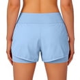 thumbnail image 5 of Y-Sunset Biker Shorts Women Quick Dry 2 in 1 Running High-Split Athletic High Waist Short Pant with Pocket Tennis Golf Skirt(Blue/L), 5 of 8