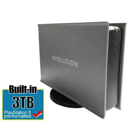 Avolusion PRO-5X Series 3TB USB 3.0 External Gaming Hard Drive for PS5 Game Console (Grey) - 2 Year Warranty