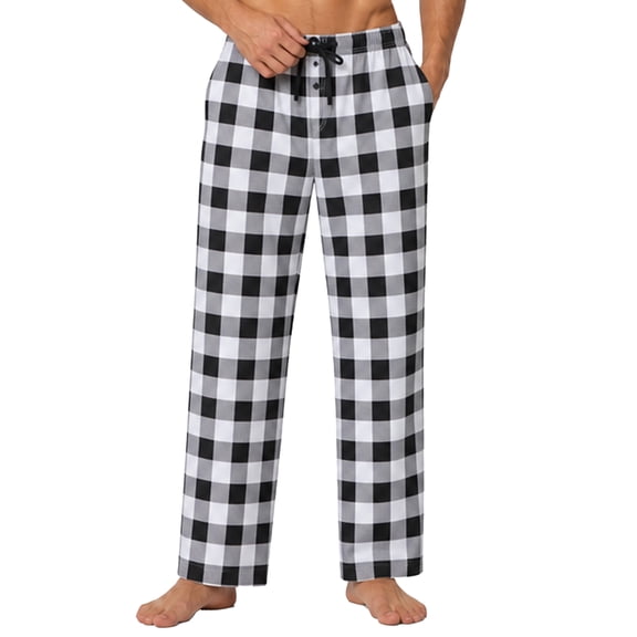 U2SKIIN Mens Pajama Pants,Plaid Prints Soft Lightweight Drawstring Longe Pants for Men