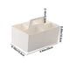thumbnail image 3 of Cesta de Almacenamiento Apilable de Plástico Blanco con Divisor, Organizador de Escritorio de Doble Compartimento para El Hogar, El Dormitorio o La Oficina., 3 of 6