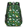 thumbnail image 2 of Dinosaur and Volcano Green Pattern Backpack for School, Cute School Bag with Adjustable Shoulder Straps and Padded Back, 16.9"x12.6"x5.9", 2 of 5
