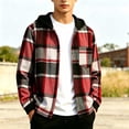 thumbnail image 2 of yillto Boys Plaid Jackets Flannel Hoodies Fall Fashion Long Sleeve Zip up Jacket Coat for Kids 5-15 Years, 2 of 7