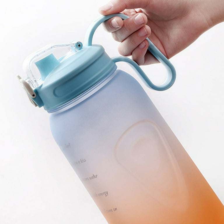 Qianha Mall 2L Motivational Drinking Bottle with Straw & Time Marker,  Motivational Sports Bottles with BPA Free Material,Leakproof Water Jug for  Fitness 