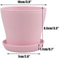 thumbnail image 2 of 8pcs 4" macetas pequeñas rosadas macetas de plástico macetas de plantas de interior para oficina, 2 of 5