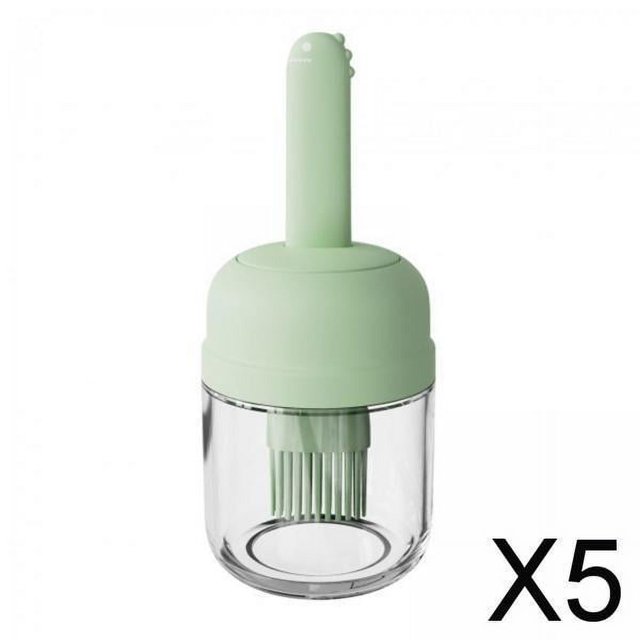 5x Botella de Aceite de Oliva con Cepillo de Silicona Tarro de Aceite de Vidrio Botella Dispensadora de Aceite de Vidrio a Prueba de Fugas para Ensala 5 piezas