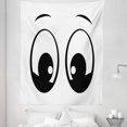thumbnail image 1 of Eye Tapestry, Surprised Look a Cartoon Character Eyes Amazed and Startled Design, Fabric Wall Hanging Decor for Bedroom Living Room Dorm, 5 Sizes, White and Black, by Ambesonne, 1 of 1