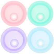 Pawsdot 4Pcs Mason Jar Drinking Lids with Straw Hole Durable Anti Spilling Canning Caps