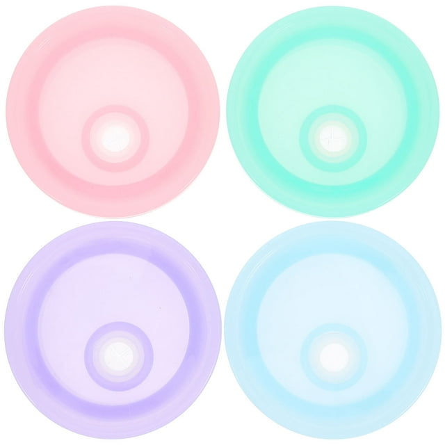 OULII Back to School 4pcs Wide Mouth Jar Lid For Mason Jars Dishwasher Safe Replacement Jar Lids