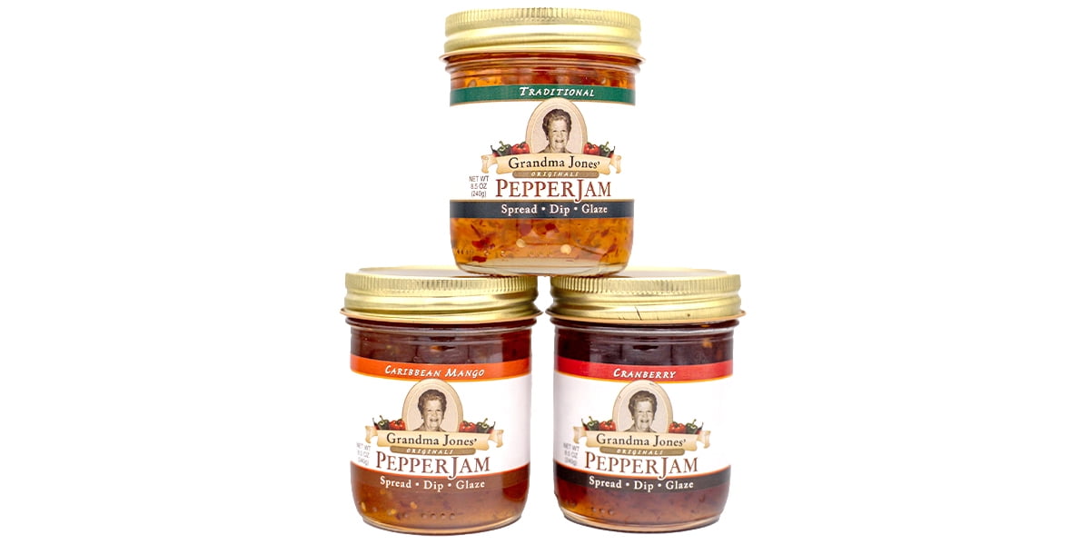 'Not Too Spicy' Pepper Jelly Three Pack - Traditional, Caribbean Mango, and Cranberry Flavors