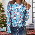 thumbnail image 1 of Jienlioq Mode Femmes Décontracté Manches Longues Imprimé Col Rond T-Shirt Ample Blouse Tops, 1 of 4