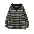 thumbnail image 1 of Jersey Vintage a rayas para mujer, suéter de gran tamaño, Tops de punto de manga larga, ropa de calle de Hip Hop, otoño, 1 of 4