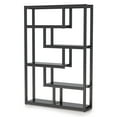 thumbnail image 4 of Spaco 6-Tier Bookshelf, 69" Industrial Etagere Bookcase with Staggered Shelves, Multi-Purpose Shelf, Black, 4 of 4
