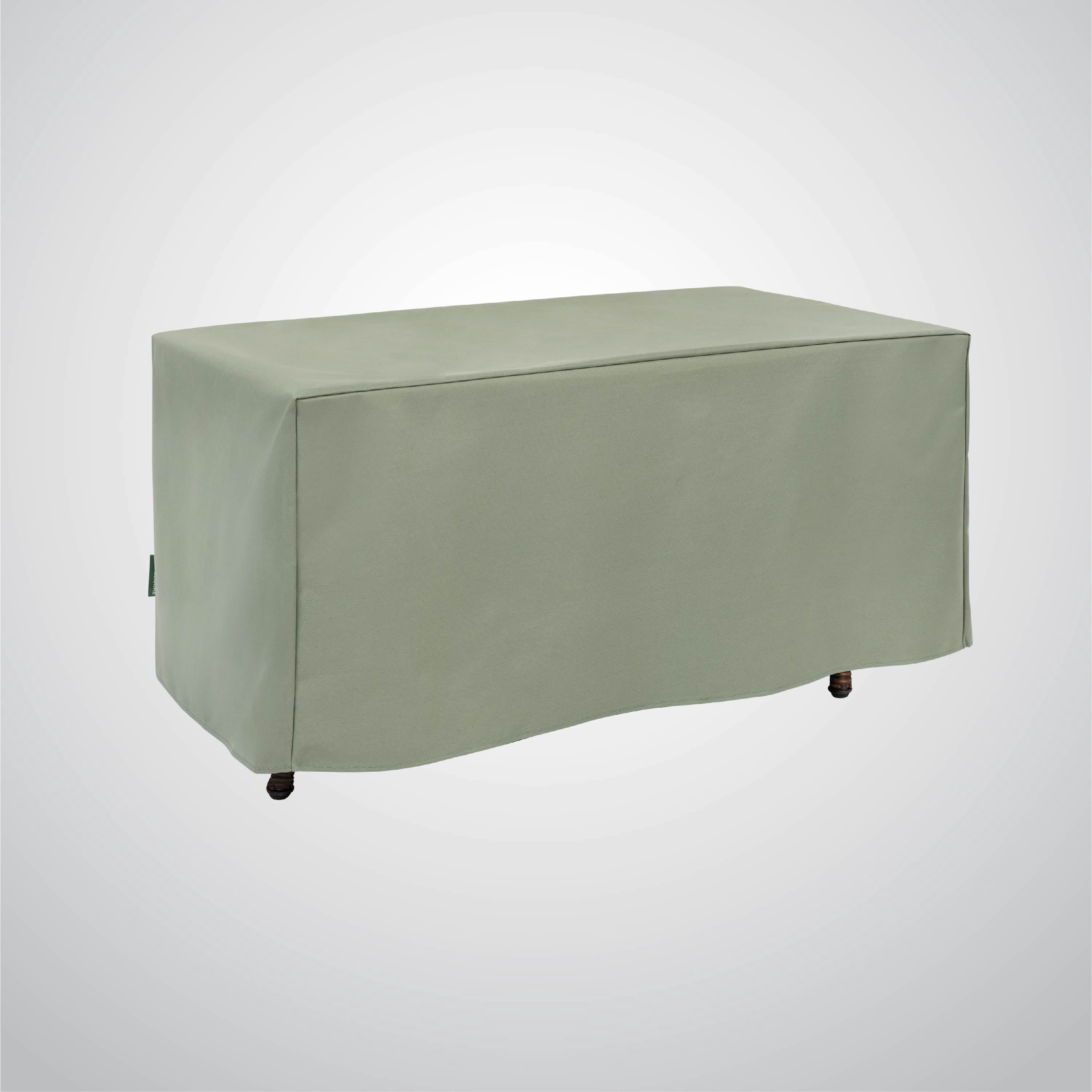 Modern Leisure Basics Patio Ottoman/Coffee Table Cover, 37"L x 22"W x 17"H, Sage Green