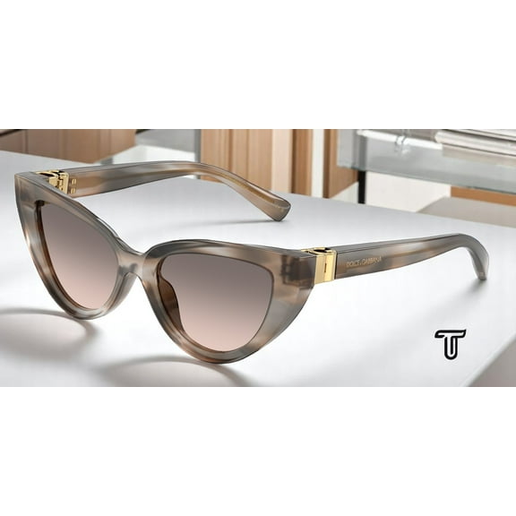 DOLCE & GABBANA DG4497 34493B Striped Grey Pink Grad Grey 52 Women's Sunglasses