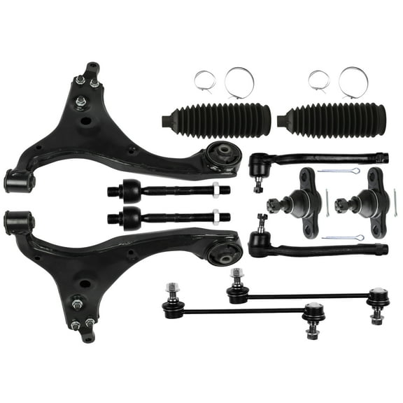 SCITOO 12pcs Suspension Kit For 2007-2012 For Hyundai for Elantra w/ Suspension Parts Lower Control Arm Lower Ball Joint Sway Bar End Link Inner Tie Rod End Outer Tie Rod End w/ Boots