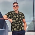 thumbnail image 4 of Balery funny Retro Skull Camisa Polo de Hombre con Estampado, de Manga Corta y Tejido Medio, Camisa Tipo Golf Polo-XX-Large, 4 of 6