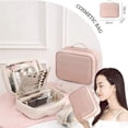 thumbnail image 2 of Neceser de cosméticos con múltiples compartimentos, Neceser con múltiples compartimentos, Bolsa Consulbefor, Bolsa de maquillaje portátil de cuero de Pu, Bolsas de cosméticos de viaje grandes para muj, 2 of 7
