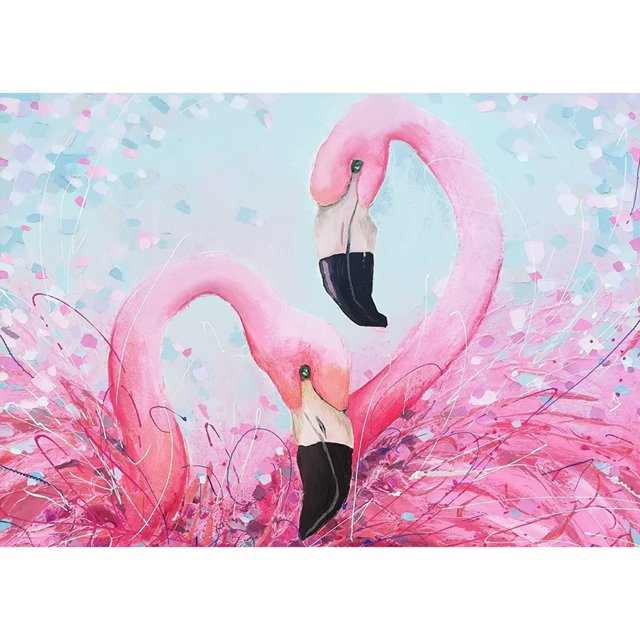 Pintura de diamante (DE5459) Cuadro de pájaro Rhinestone Ronda completa 5D Kit de bricolaje (C1622) 45x60cm Rosa Hugtrwg Para estrenar