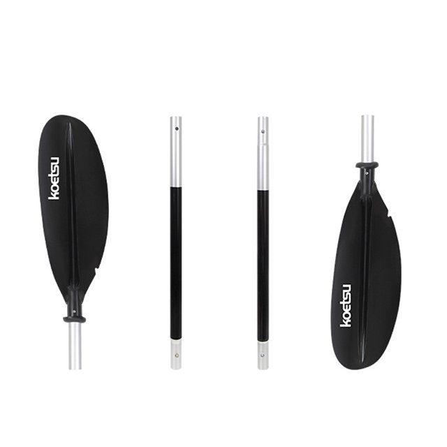 KOETSU KOETSU 4-Section Aluminum Alloy Kayak Paddle with Arc Streamline Design, Flow Guide Teeth, and Water Stop Ring for Efficient Rowing and Dry Cabin Experience