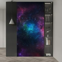 Idea4wall 2pcs Galaxy Eclipse Astronomy & Space Stick Wallpaper Removable Wall Murals Large Wall Stickers for Home Decoration, 120"x48"